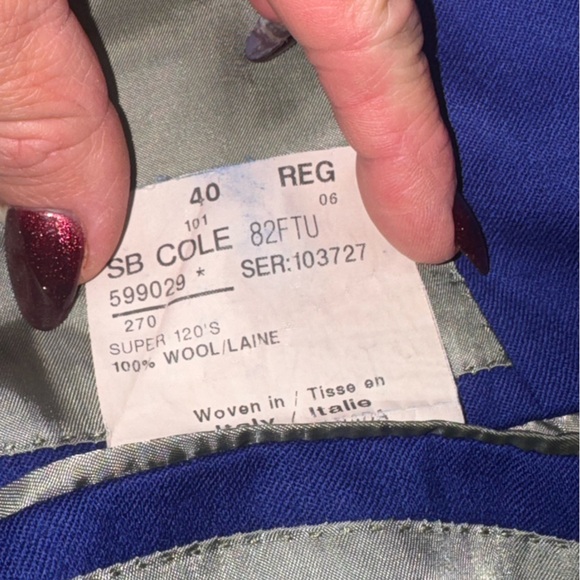 Men’s Phineas Cole blue super 120swool 2 button sports coat blazer size 40r - Picture 8 of 10